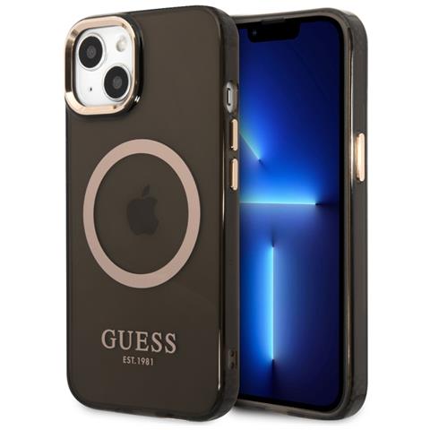 Cover Per Iphone 14 Plus Tpu Gold Outline, Nero - Foto 2