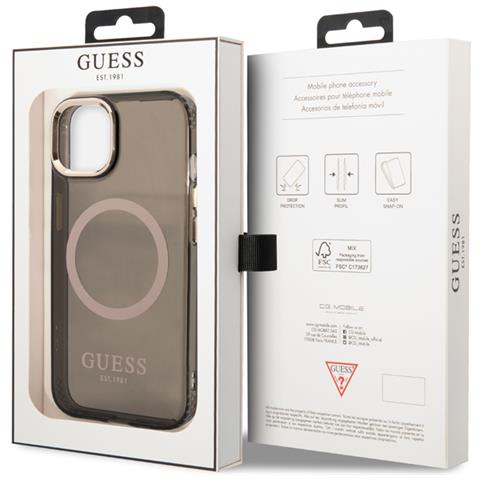 Cover Per Iphone 14 Plus Tpu Gold Outline, Nero - Foto 3