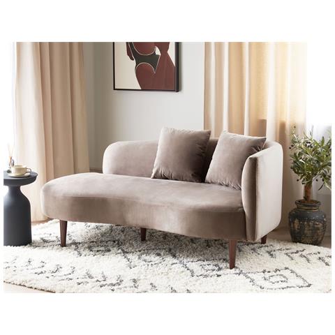 Chaise Longue Versione Destra Chaumont Velluto Tortora - Foto 1