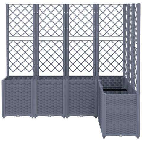 Fioriera Giardino Con Graticcio Grigia 120x120x140 Cm In Pp - Foto 3