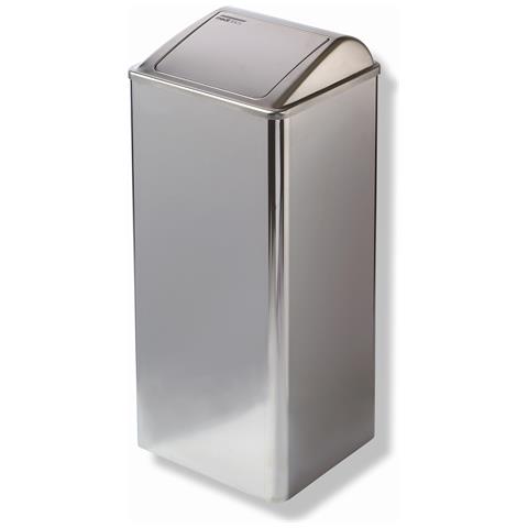 Pp0080 Cestino Acciaio Antivandalico Rettangolare Coperchio Basculante - Foto 1
