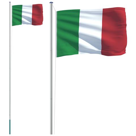 Asta E Bandiera Italia 6,23 M Alluminio - Foto 1