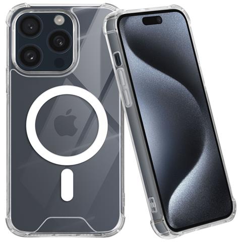 Cover Magsafe Per Iphone 15 Pro Max Silicone Gel Angoli Rinforzati - Foto 1