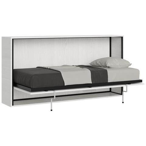 Letto Kando Singolo Orizzontale Bianco Frassino Con Materasso - Foto 1