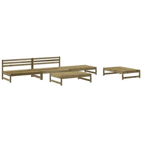 Set Salotto Da Giardino 5 Pz In Legno Impregnato Di Pino - Foto 2