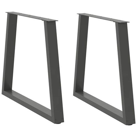 Gambe Tavolo Pranzo A V 2 Pz Antracite 70x(72-73,3)cm Acciaio - Foto 1