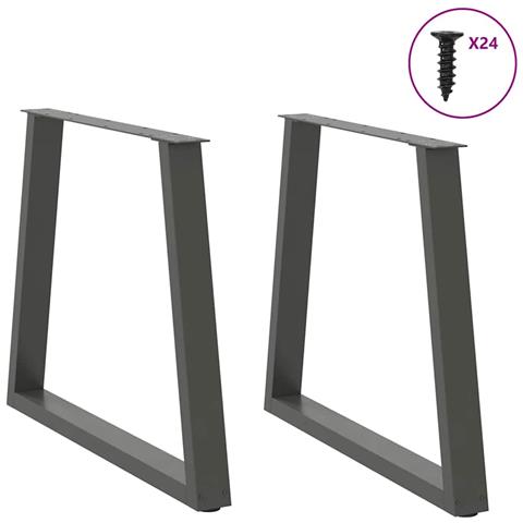 Gambe Tavolo Pranzo A V 2 Pz Antracite 70x(72-73,3)cm Acciaio - Foto 3