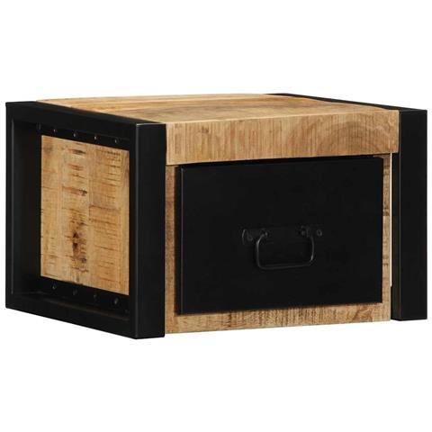Comodino 40x35x25 Cm In Legno Grezzo Massello Di Mango - Foto 1