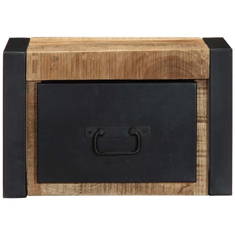 Comodino 40x35x25 Cm In Legno Grezzo Massello Di Mango - Foto 2