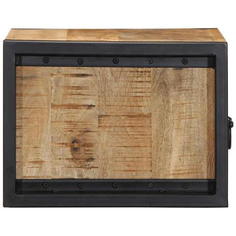 Comodino 40x35x25 Cm In Legno Grezzo Massello Di Mango - Foto 3