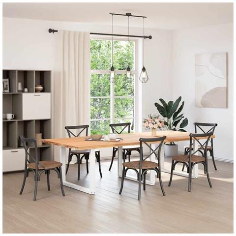 Gambe Tavolo Pranzo A U 2 Pz Bianco 100x(72-73) Cm Acciaio - Foto 2