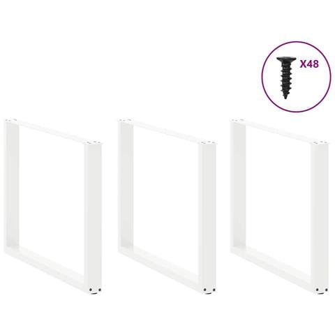 Gambe Tavolo Pranzo A U 2 Pz Bianco 100x(72-73) Cm Acciaio - Foto 3