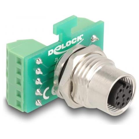 Delock Adattatore Modulo Di Trasferimento M12 A 8 Pin Femmina A-coded Per Morsettiera A 9 Pin Per Installazione - Foto 1
