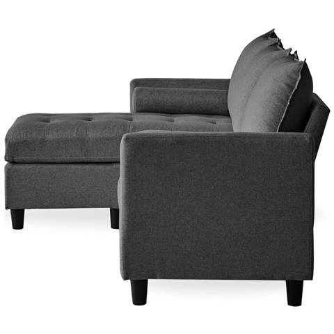 Coventry Divano 3 Posti In Tessuto Con Pouf Grigio Scuro - Foto 2