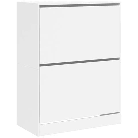 Lusso Casadino -  Scarpiera Con 2 Cassetti Ribaltabili Bianca 80x42x108 Cm - Foto 1