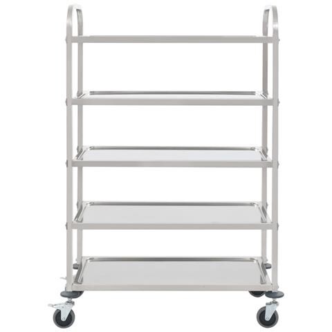 Carrello Da Cucina A 5 Livelli 107x55x147 Cm In Acciaio Inox - Foto 1