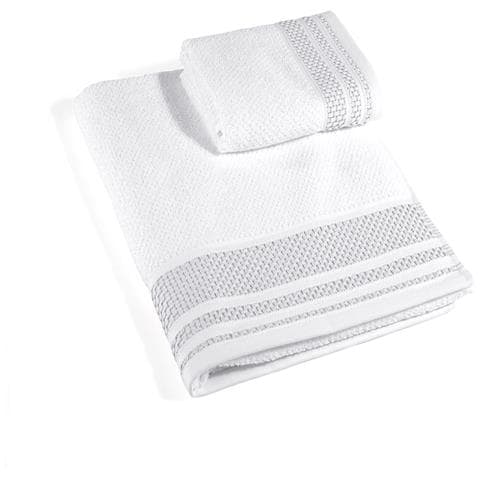 Asciugamano Con Ospite Spugnissima Gim In Cotone Colore Bianco Misura Cm 40x5560x100 - Foto 3