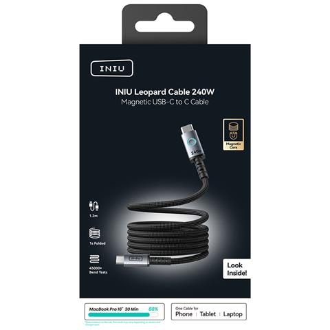Cavo Di Alimentazione Leopard 5a Magnetico Da Usb-c A Usb-c 1,2 M Pd 240w, Nero - Foto 2