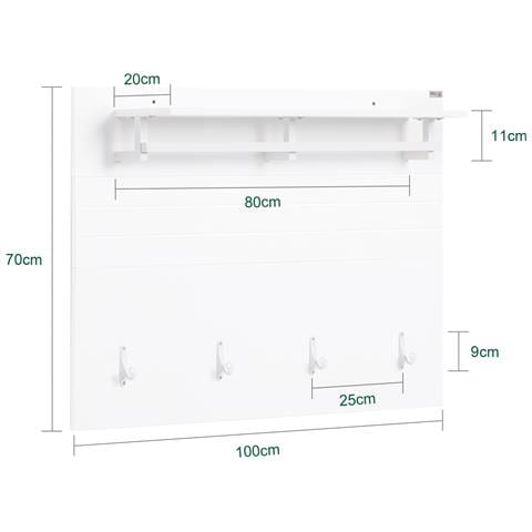 Appendiabiti Da Muro 100x70x20cm Fhk36-w - Foto 2