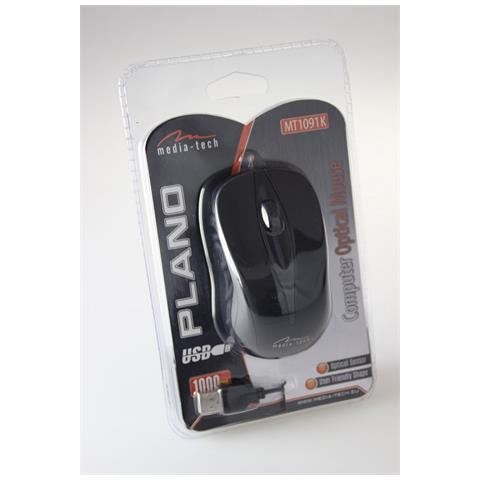 PLANO mouse Ufficio Ambidestro USB tipo A Ottico 800 DPI - Foto 3