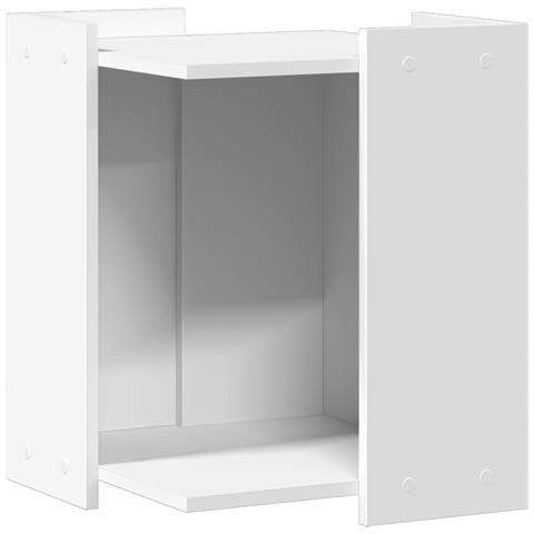 Recinto per Lettiera per Gatti Bianco 80x50x45 cm in Truciolato - Foto 1