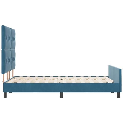 Struttura Letto Blu Scuro 140x200 cm Velluto - Foto 9
