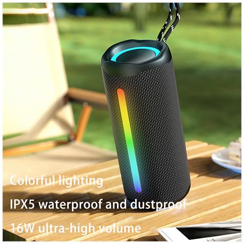 Altoparlante Bluetooth Wireless Con Luce Rgb Nera - Foto 7