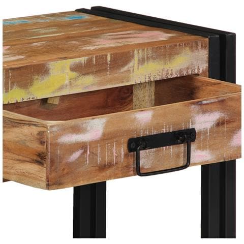 Tavolo Consolle Multicolore in Legno Recuperato e Metallo - Foto 9