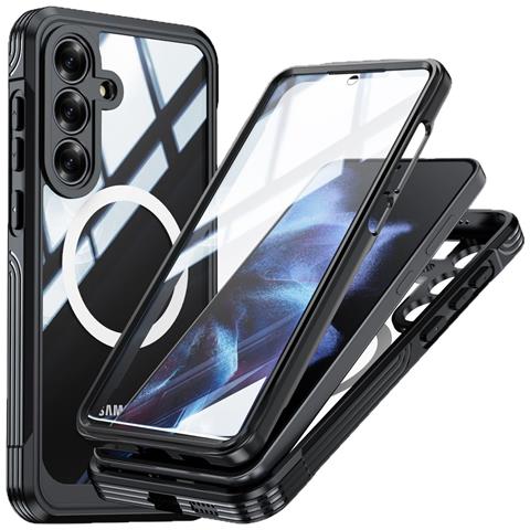 Custodia Per Telefono In Vetro 9h Antiurto Compatibile Con Samsung Galaxy S25 Fe Con Supporto Magnetico Wireless - Foto 1