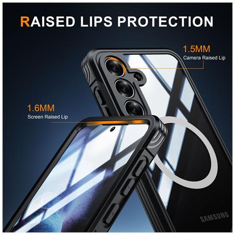 Custodia Per Telefono In Vetro 9h Antiurto Compatibile Con Samsung Galaxy S25 Fe Con Supporto Magnetico Wireless - Foto 2