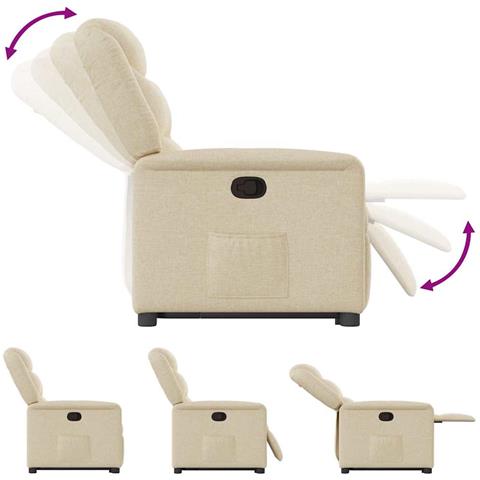 Poltrona Alzapersona Reclinabile Crema in Tessuto - Foto 9