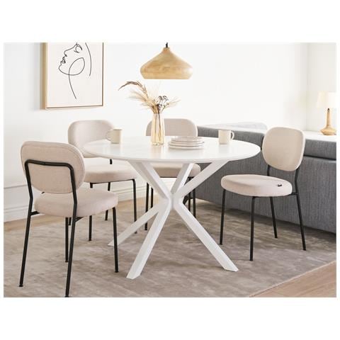 Tavolo Da Pranzo Fitzroy Bianco 120 Cm 120 Cm - Foto 1