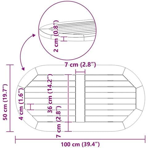 Piano del tavolo Marrone 100 x 50 x 2 cm - Foto 9