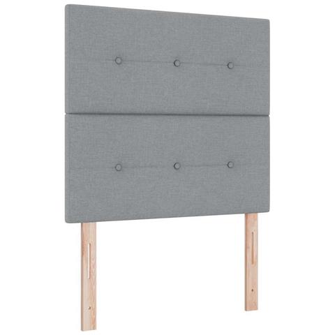 Letto a molle con materasso Grigio chiaro 120 x 200 cm Tessuto - Foto 1