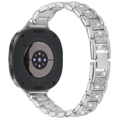 Elegante Cinturino In Acciaio Inossidabile Con Diamanti Compatibile Con Samsung Watch 8 (versione Più Piccola) Silver - Foto 2