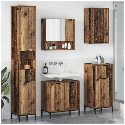 Set di mobili per il bagno con cassetto con porta Legno vecchio - Foto 2