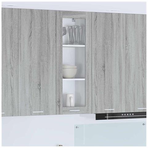 Armadio pensile con porta Riga Grigio Sonoma 40 x 31 x 100 cm - Foto 2