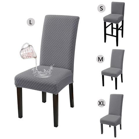 Coprisedia Impermeabile Elasticizzato Jacquard A Quadretti Piccoli - Grigio Xl - Foto 1