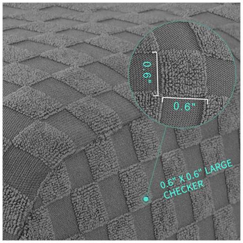 Coprisedia Impermeabile Elasticizzato Jacquard A Quadretti Piccoli - Grigio Xl - Foto 5