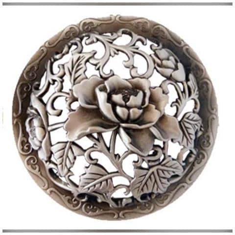 Coperchio Bruciaincenso /candela Aromaterapica Rosa - Lega Di Zinco, Antivento, Decorativo Silver - Foto 1