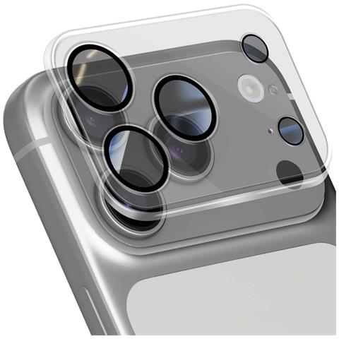 Vetro Protezione Obiettivo Fotocamera Per Iphone 17 Pro Durezza 9h, Trasparente - Foto 1