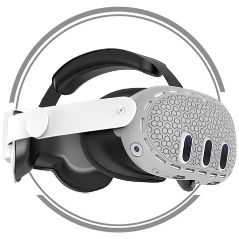 Custodia Protettiva In Silicone Compatibile Con Meta Quest 3 - Antigraffio E Antiurto Gray - Foto 2