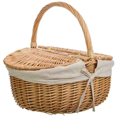 Cesto In Vimini Marrone Foderato 41x32x19/15/37h - Foto 2