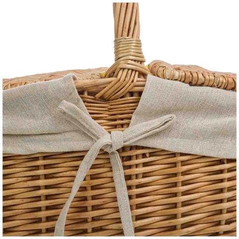 Cesto In Vimini Marrone Foderato 41x32x19/15/37h - Foto 5