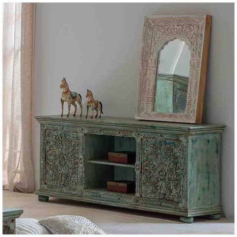 Specchio In Legno E Vetro Bianco 60x6x87 - Foto 2