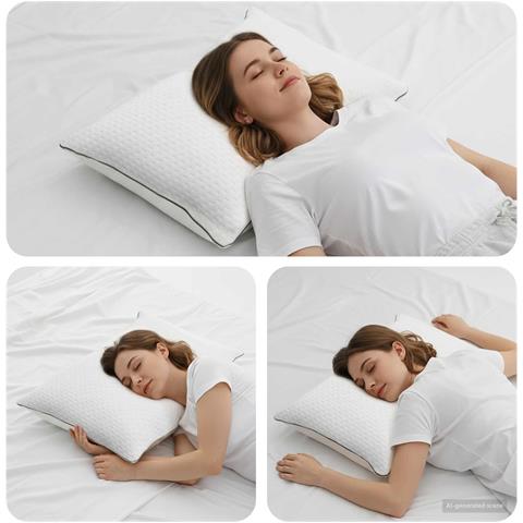 Cuscino Shread Bianco 80 x 40 x 14,5 cm Schiuma Memory - Foto 2