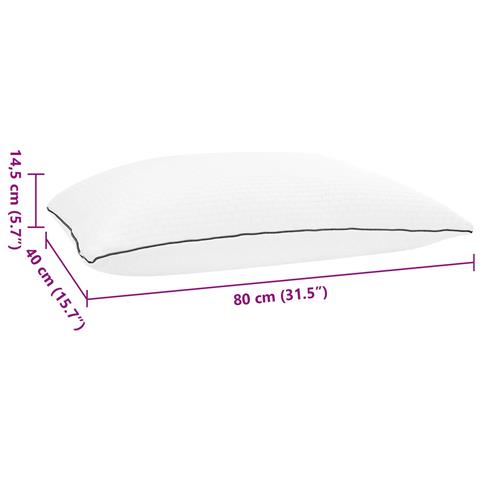 Cuscino Shread Bianco 80 x 40 x 14,5 cm Schiuma Memory - Foto 7