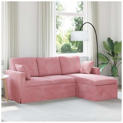 Divano Rosa 198 x 134 x 80 cm Velluto - Foto 2