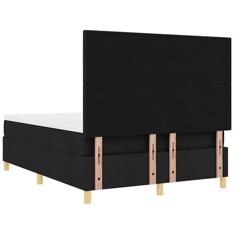 Letto a molle con materasso Nero 140 x 190 cm Tessuto - Foto 9