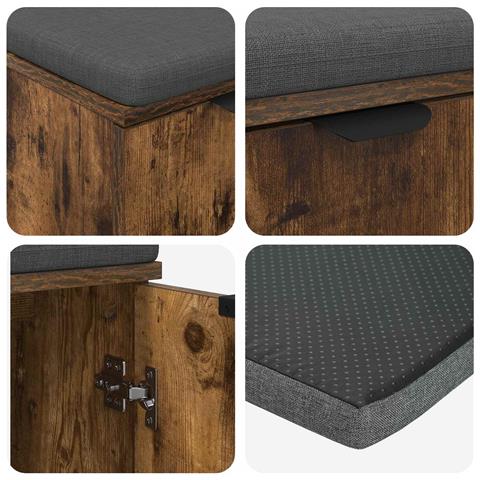 Panca per ingresso con porta Quercia Affumicata 60 x 38 x 46 cm - Foto 9